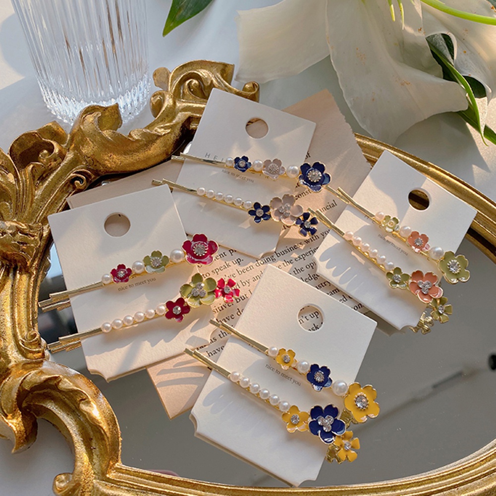 Set 2 Kẹp Tóc Đính Ngọc Trai Giả Thời Trang Cho Nữ