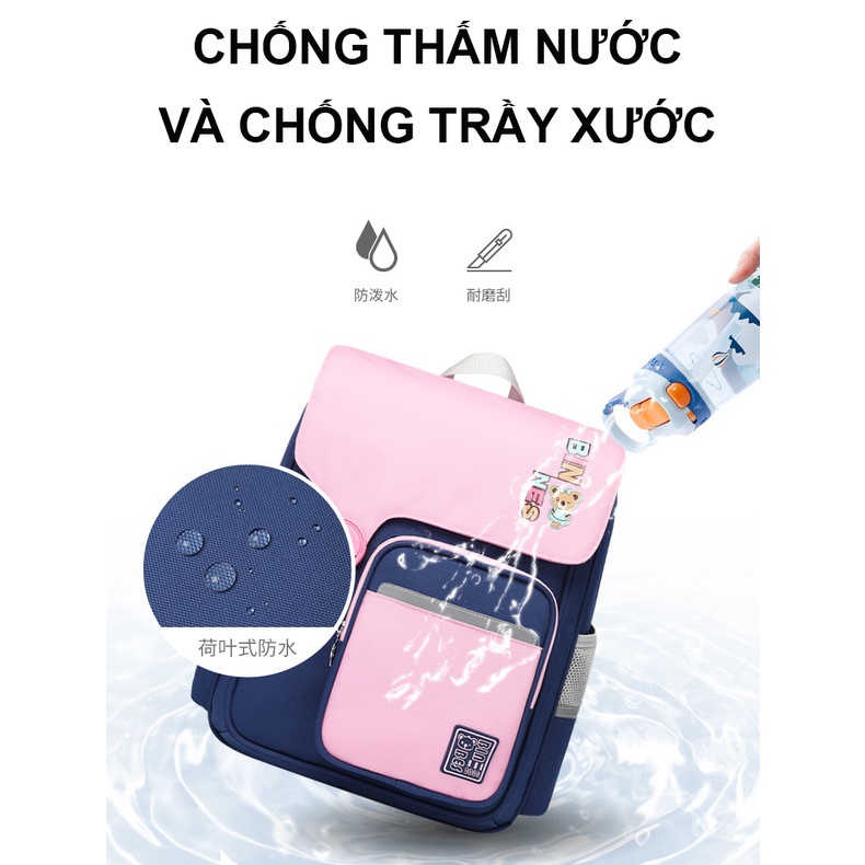 Ba lô học sinh cấp 1 và cấp 2 siêu nhẹ chống gù chống nước cao cấp phong cách châu âu - Fortune Mouse HS1037