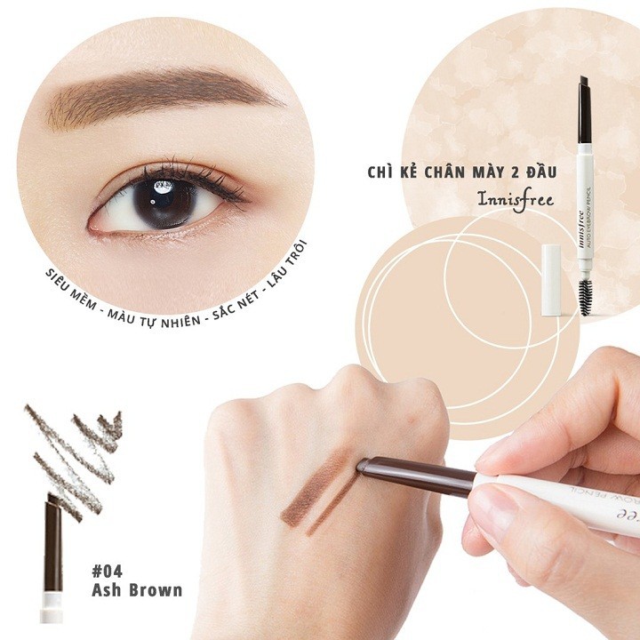 Chì kẻ mày 2 đầu Innisfree Auto Eyebrow Pencil