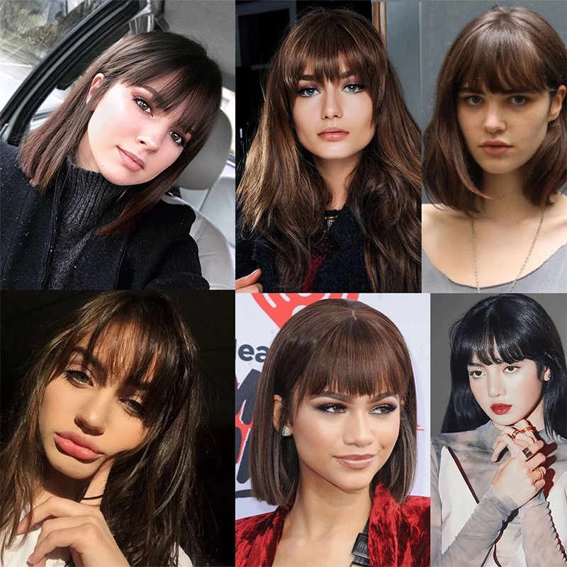 Air bangs 3D thin air bangs fake bangs lady clip-on bangs wig piece
