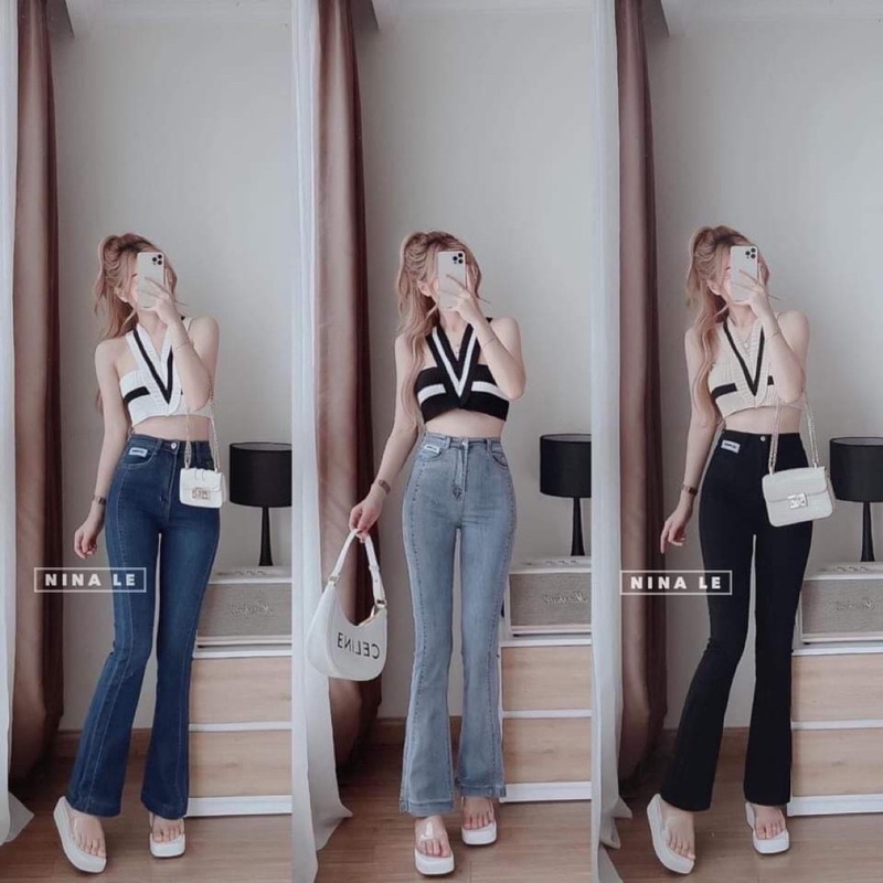 Áo kiểu phối croptop yếm gân YG