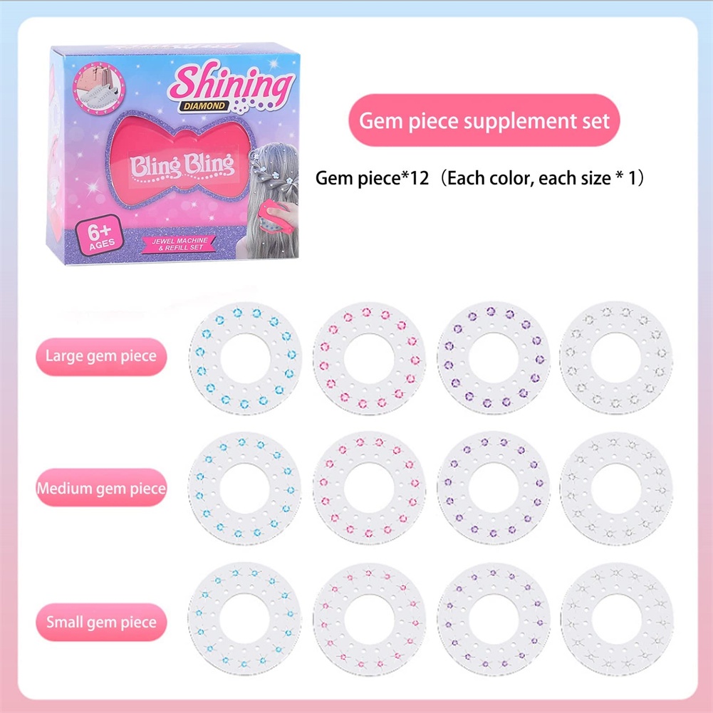 Phụ kiện tóc trẻ em dễ thương băng đô tết tóc trẻ em Máy dệt kim đúc Kiểu tóc bện cho bé gái với 12 miếng dán kim cương