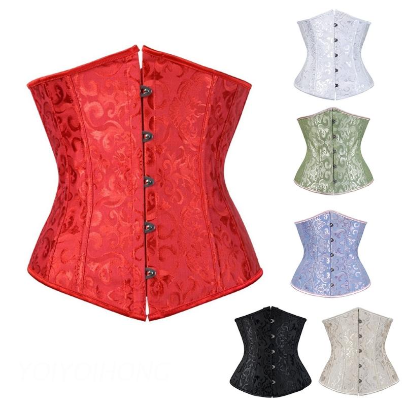 Đai Nịt Bụng Corset Màu Trắng / Đen / Đỏ Phong Cách Gothic