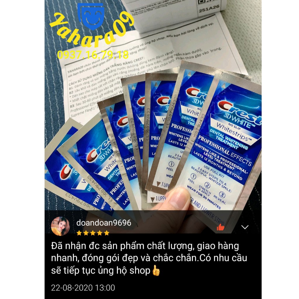 CHÍNH HÃNG - Miếng Dán Trắng Răng Crest 3D White