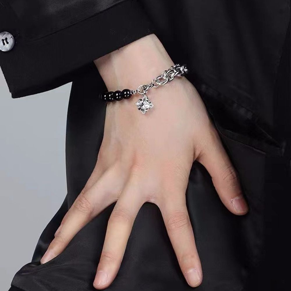 Vòng Tay Bằng Thép Titan Đính Hạt Ngọc Trai Và Chữ Love Phong Cách Hàn Quốc Đơn Giản