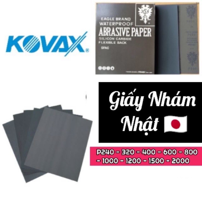 Giấy nhám nước, giấy nhám nhật nhập khẩu từ Nhật Kovax p180-p2000 - siêu mịn, chất lượng cao