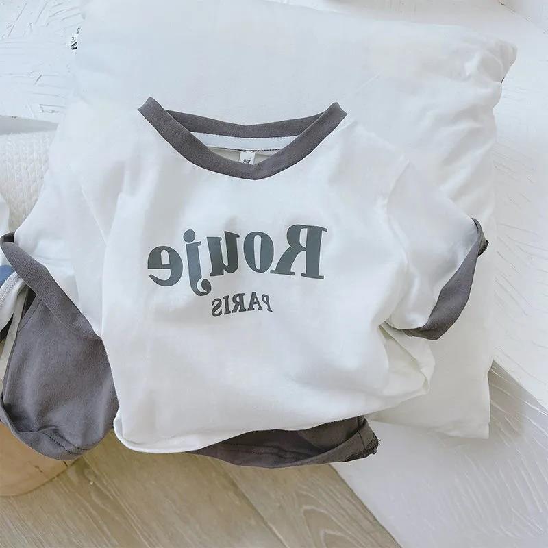 Đồ bộ bé trai bé gái mặc đều xinh in chữ Rouje, Bộ cộc tay chất cotton mịn mát cho bé từ 6-28kg Moobaby shop