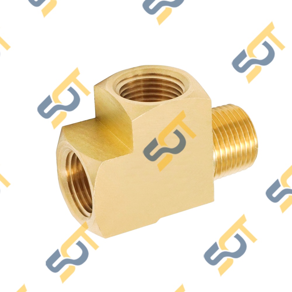 [TÊ ĐỒNG] Tê nối ren 13, nối tee thau ren trong ren ngoài 1/4 (13mm) hệ ren BSP - Đồng thau