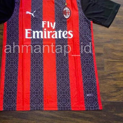 Áo Thun Đá Banh Tay Ngắn In Chữ Issue Ac Milan 2021 Thời Trang 2020