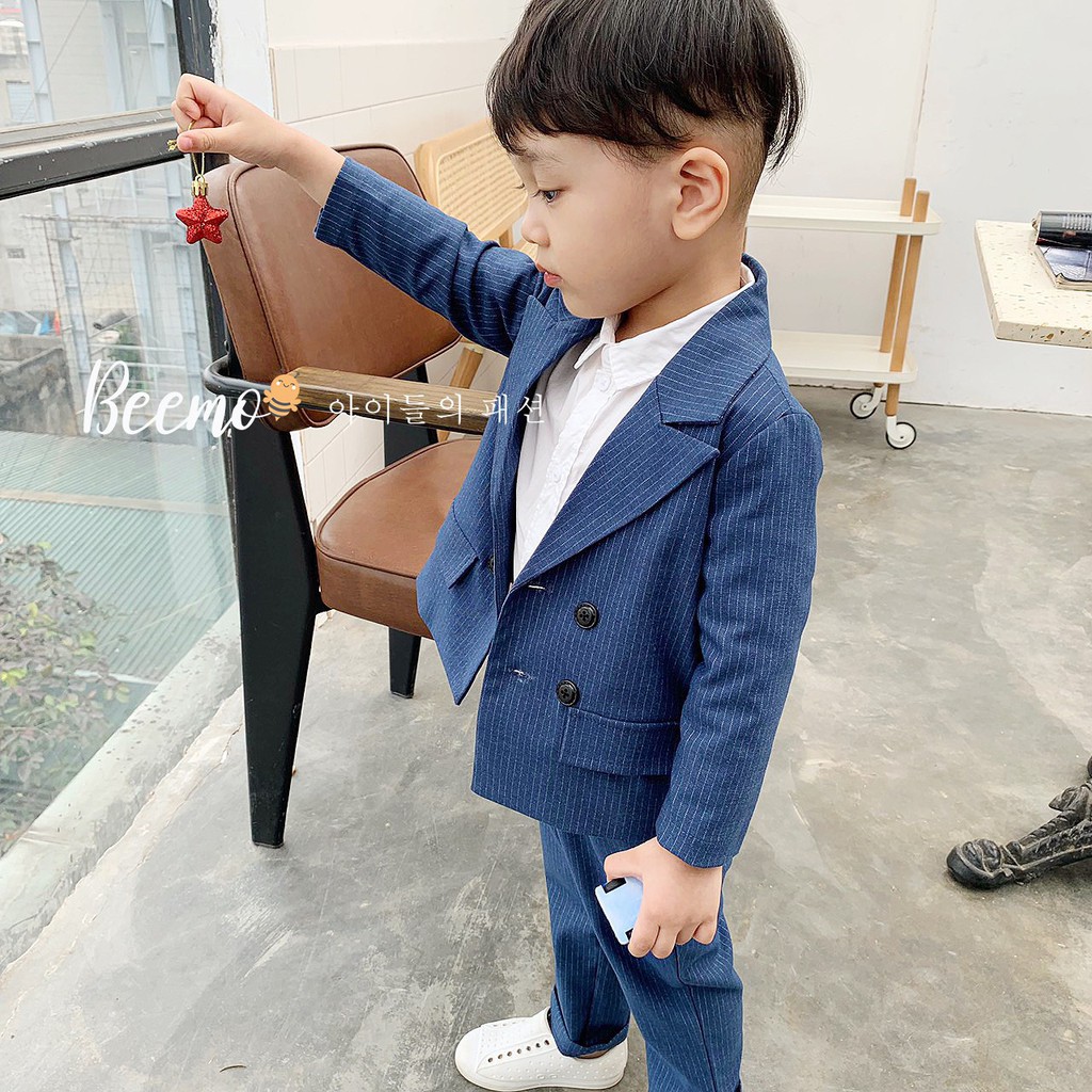 Set Vest cho bé Beemo, chất liệu tếch Hàn, thiết kế cổ Vest 4 khuy sành điệu B037