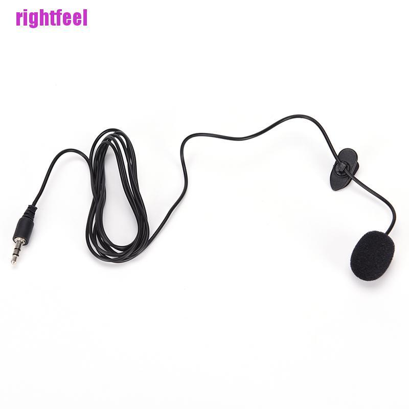 Rightfeel high quality mini 3.5mm hands-free mic microphone clip on lavalier lapel for pc laptop black