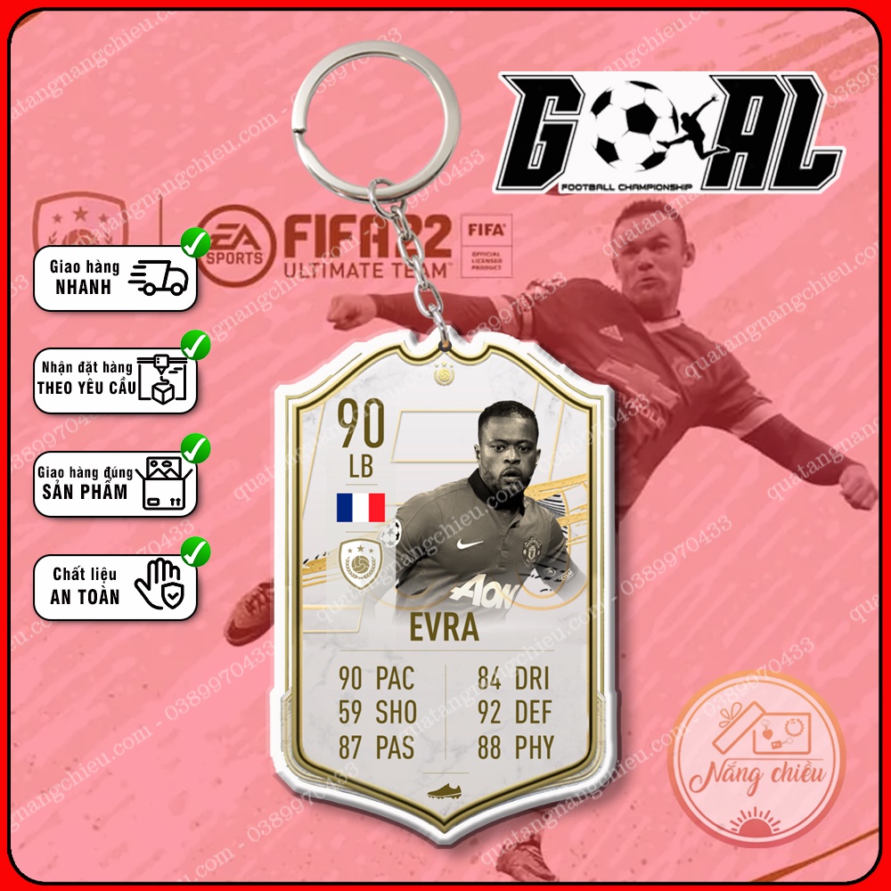 Móc Khóa thẻ Huyền Thoại CLB bóng đá Manchester United ☘️MÓC KHÓA THẺ CẦU THỦ☘️