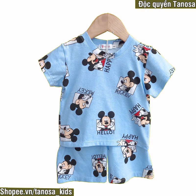 Bộ cộc tay hè cotton quần áo cho bé Tanosa Kids mùa hè chính hãng từ 9-20 kg