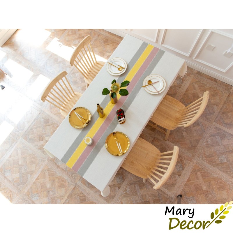 Khăn trải bàn cao cấp Mary Decor chất liệu cotton thêu - KBCC18