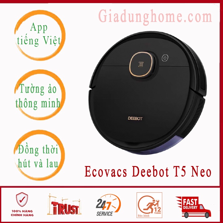 Robot Hút Bụi Tự Động Ecovacs Deebot T5 Neo - DX55, Hàng Chính Hãng [ Sẵn ]