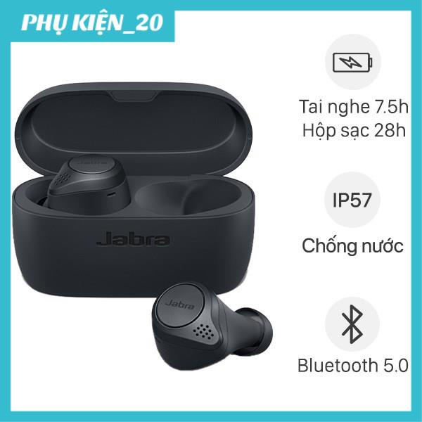 (SALE) Tai nghe bluetooth Jabra Elite 75T siêu bass, tai nghe không dây TWS hỗ trợ sạc không dây, chống nước