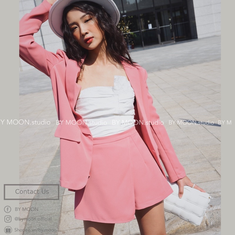 Áo Blazer nữ set áo blazer và chân váy giả quần thời trang nữ thiết kế BY MOON S001