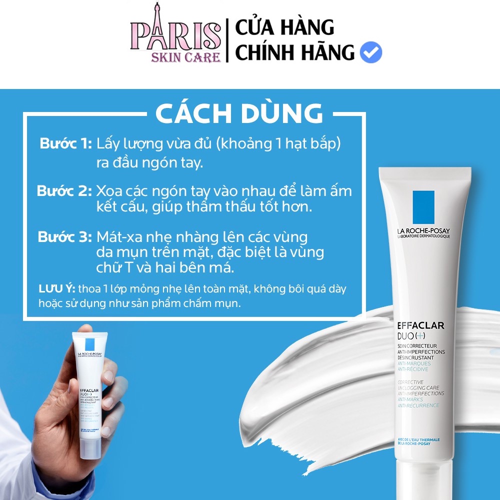 Kem dưỡng da La Roche-Posay Effaclar Duo+ 40ml. thông thoáng lỗ chân lông ngừa thâm và mụn | BigBuy360 - bigbuy360.vn