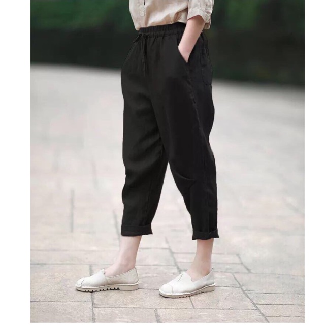 Quần baggy form lỡ lưng chun, chất vải dày đẹp, giá siêu rẻ