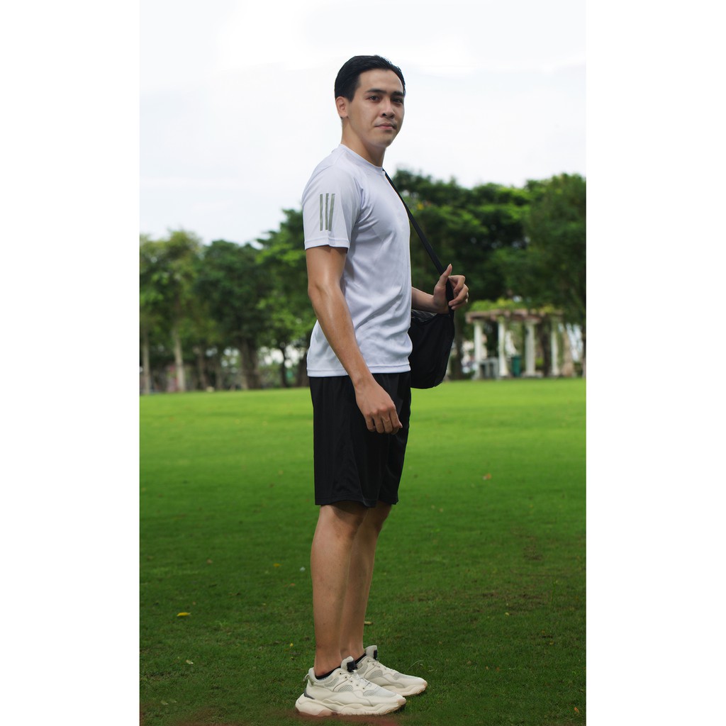 Áo thun thể thao, tập gym nam màu Trắng co dãn thời trang Kabuto