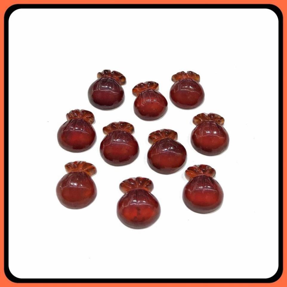 Charm Túi Tiền Tài Lộc Garnet Ngọc Hồng Lựu đỏ đẹp hàng thiên nhiên thiết kế C150 - Hợp tất cả các mệnh