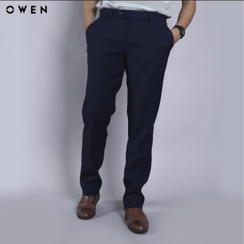 Sale Chính Hãng OWEN - Quần âu nam màu xanh đen dáng regular 91043 hot 🌺 neww * ! %
