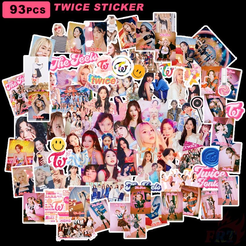 93Pcs/Set ❉ TWICE Series 03： ♪ Music The Feels Stickers ❉ KPOP Supergirls DIY Fashion Luggage Laptop Skateboard Decals Doodle Stickers
