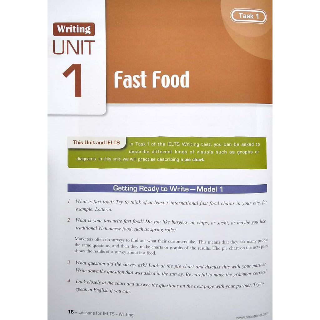 Sách Lessons For Ielts Writing