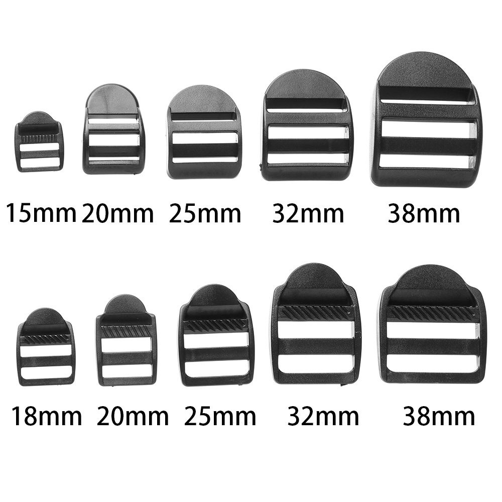 Set 10 móc khóa dây đeo ba lô bằng nhựa màu đen chất lượng cao