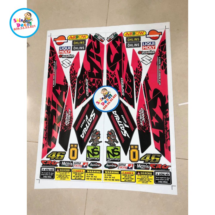 [SHIN DECAL] Tem xe satria fi báo đốm