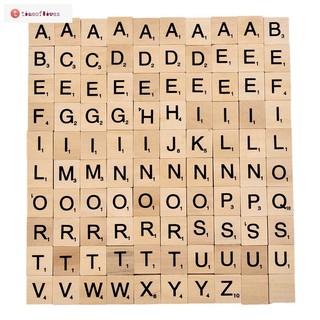 Set 100 viên gỗ tròn in chữ tiếng anh làm đồ thủ công