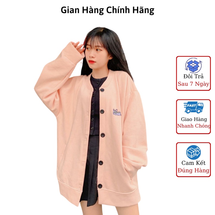 Áo Khoác Nỉ Bông Cardigan Bomber PUPPY LAZY  1hit_Unisex - áo nỉ lót bông hoodie hot nhất