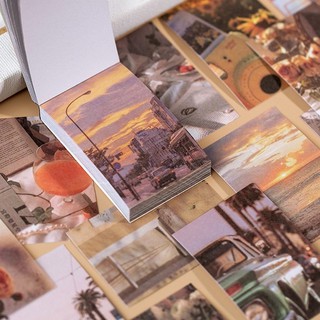 Set 50 tờ Sticker Phong Cảnh Vintage nhiều tông màu cực đẹp
