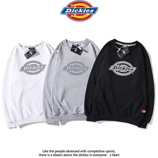 ☆Giảm giá☆Dickies Dickies LOGO In Hình Terry Cổ Tròn Áo Thun Tay Dài Cổ Tròn Áo Chui Đầu Áo Plus Nhung Dài T Tee Cặp Đôi Phong Cách Bé Trai Bé Gái
