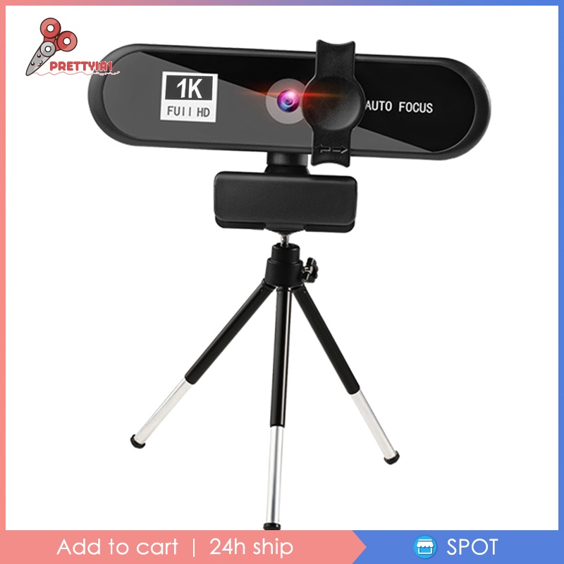 Webcam Prettyia1 1080P 2K 4K HD USB Tự Động Lấy Nét Có Giá Đỡ Ba Chân Bảo Vệ Chế Độ Riêng Tư Cho Laptop / Máy Tính Để Bàn