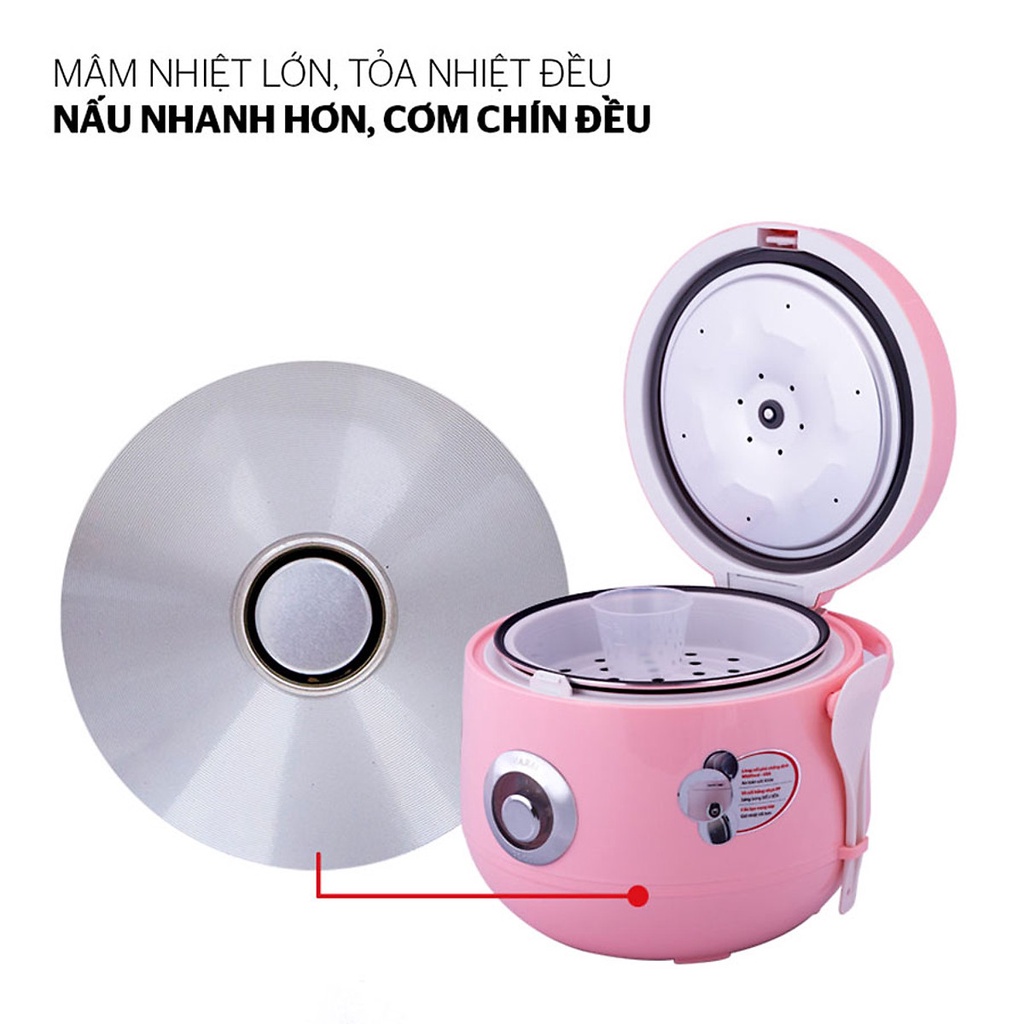 Nồi cơm điện SUNHOUSE HappyTime 1,2-1,8lít 8521 chống dính nấu cơm ngon