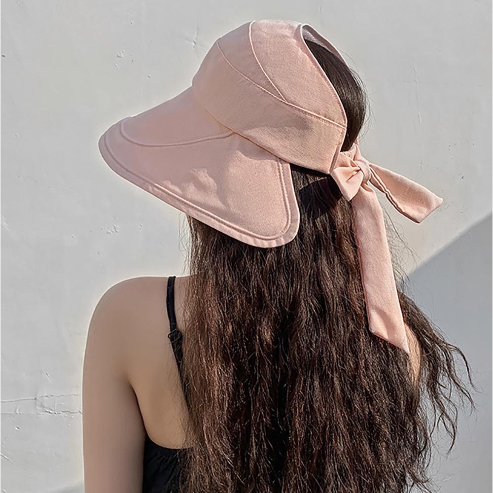 IVORY Mũ Bucket Chống Nắng Thắt Nơ Gấp Gọn Thời Trang Đi Biển Cho Nữ