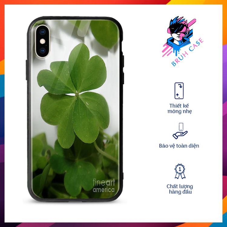 Ốp Độc Hình Cỏ 4 Lá BRUH CASE Cho Iphone11/11Pro/11ProMax/X/Xr/Xs/Xs/Max/78/Plus/Se