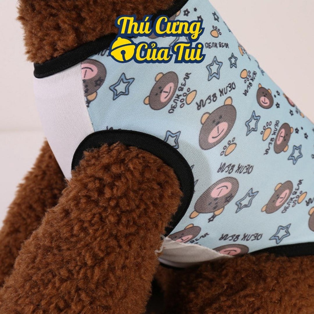 Áo Thun Cho Thú Cưng Chó Mèo Ba Lỗ Viền Đen Họa Tiết Dễ Thương - Thú Cưng Của Tui