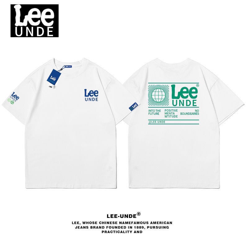 Áo Thun Tay Ngắn Cổ Tròn In Chữ Lee Un Un Un Un Un UNDE Joint Chất Liệu Cotton Cho Nam Và Nữ