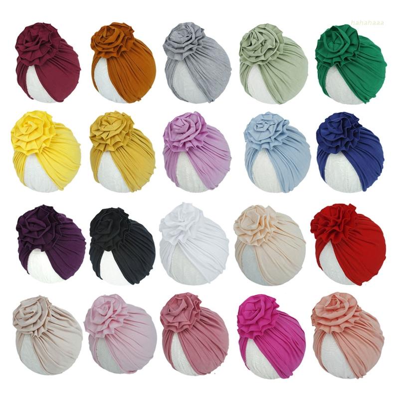 Mũ Trùm Đầu Vải Cotton Co Giãn Đính Hoa Thời Trang 2020 Cho Bé Gái Sơ Sinh