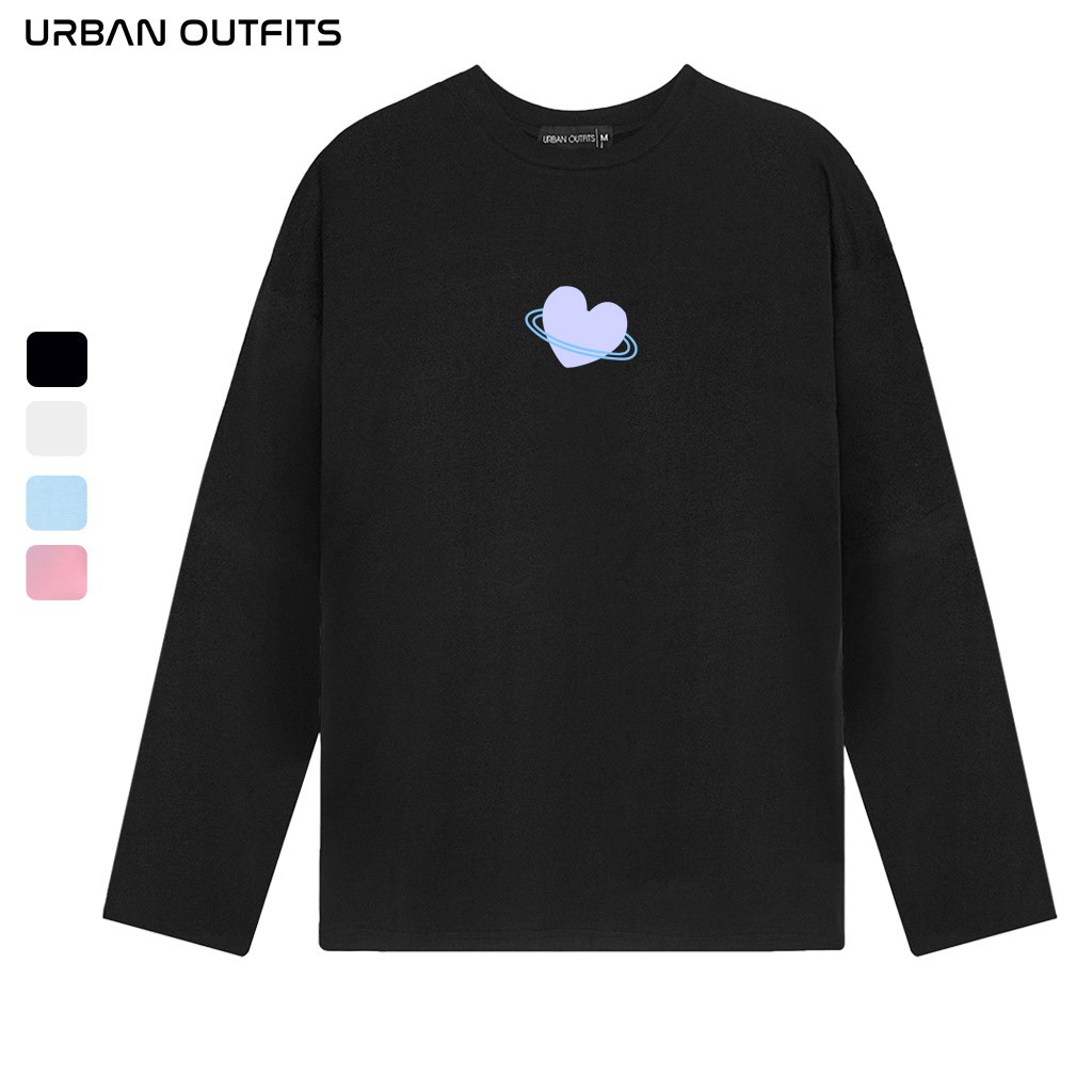 Áo Thun Tay Dài Nam Nữ Form Rộng URBAN OUTFITS In Trái Tim UO Universe TDO32 100 cotton 4 Chiều