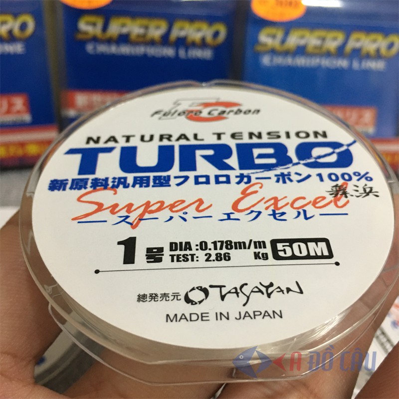 Dây thẻo câu đài fluorocarbon Turbo 50 mét