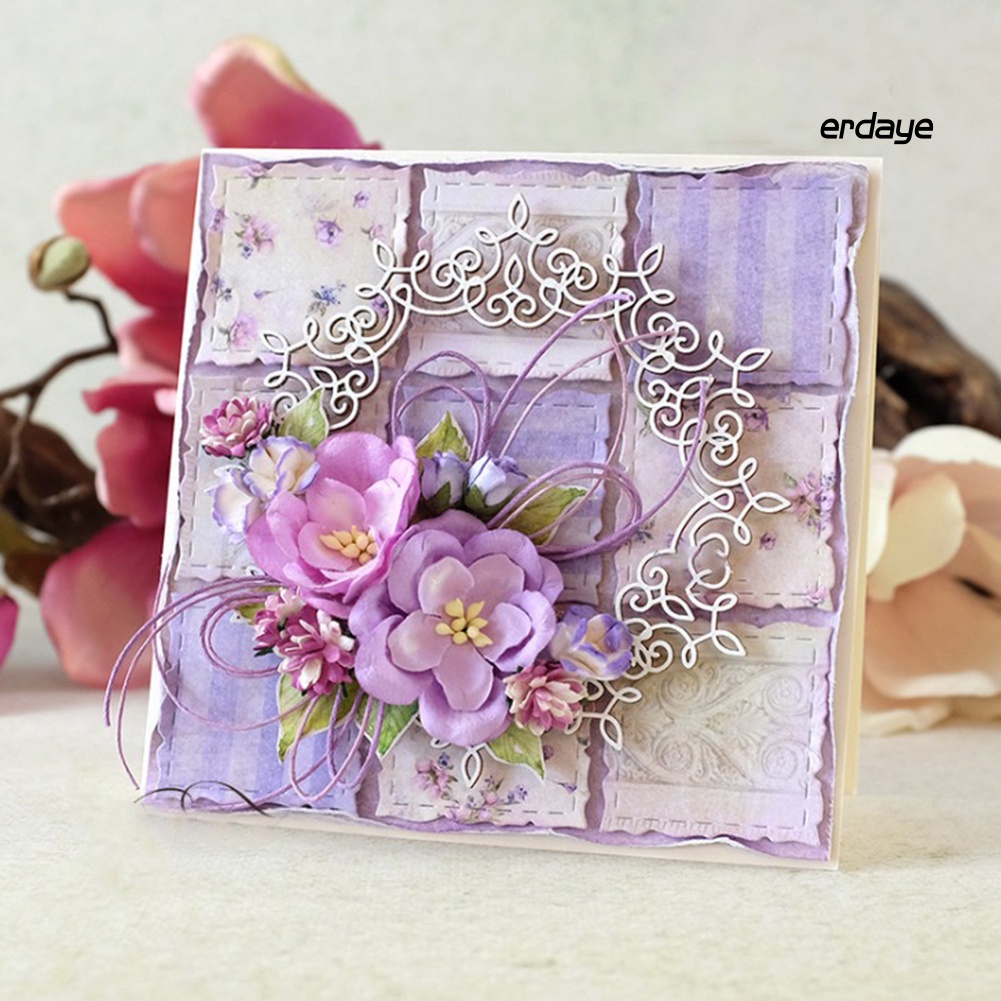 Set 4 khuôn cắt giấy làm từ kim loại tạo khung chữ nhật trang trí Scrapbook