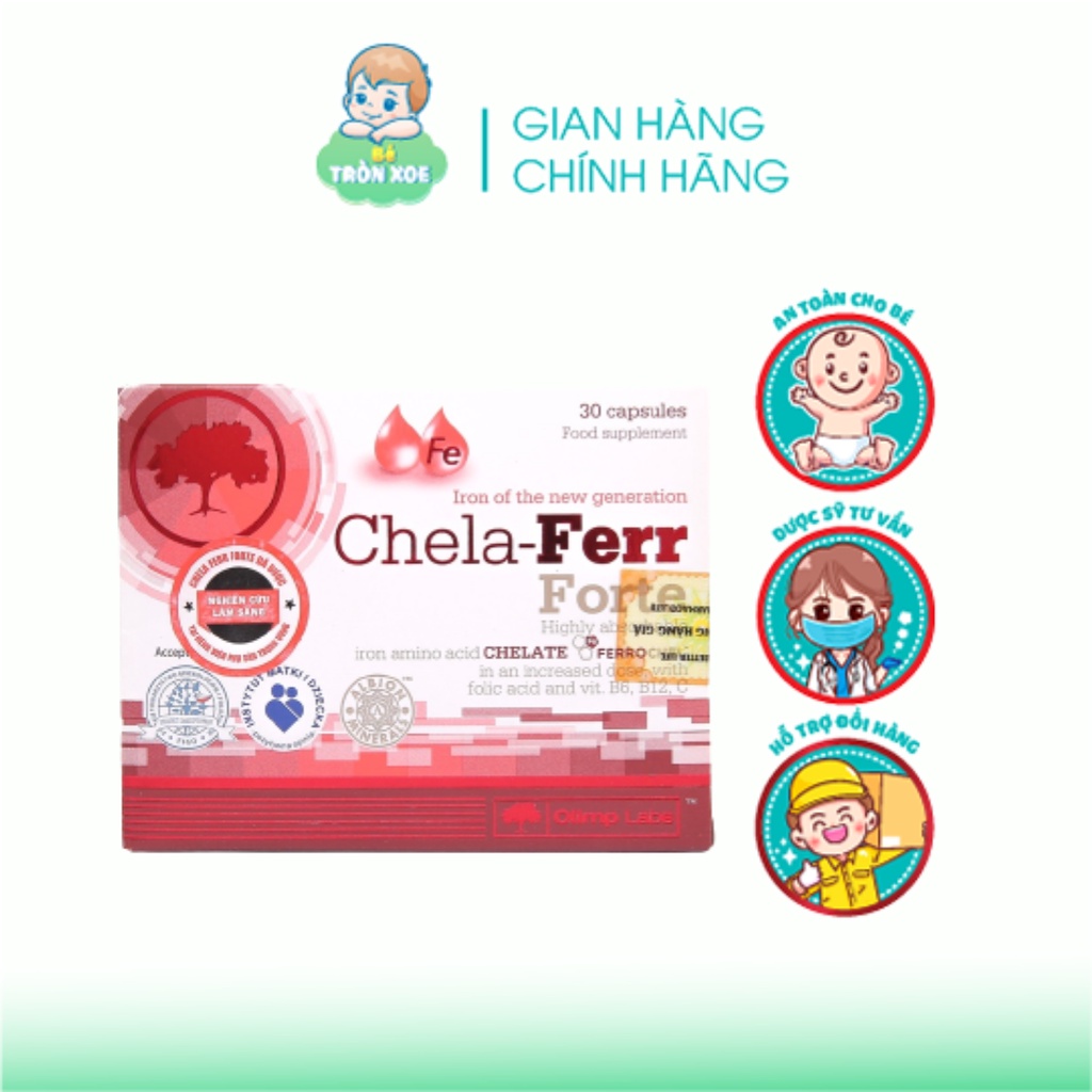 Sắt Chela-Ferr® Forte –Viên sắt cho bà bầu hỗ trợ bổ sung và dễ hấp thu sắt hữu cơ