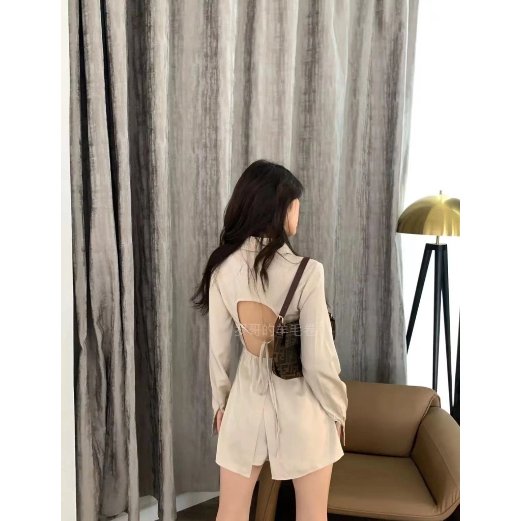 Set sơmi tay dài ôm eo tôn dáng