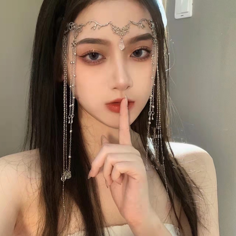 Trâm Cài Tóc Dạng Chuỗi Hạt Lấp Lánh Sang Trọng Cho Cô Dâu