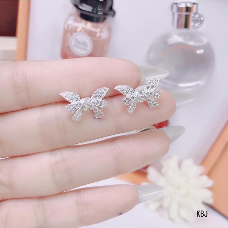 Bông tai nữ siêu xinh, chất liệu bạc ta. Sáng đẹp lung linh Mainomi Shop Bạc Xinh
