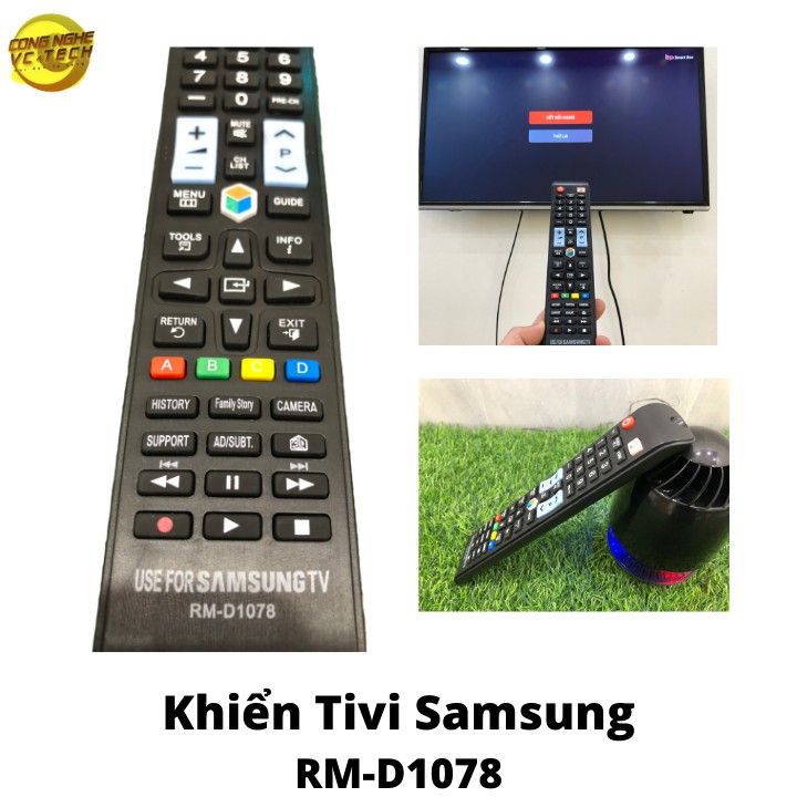 {TẶNG PIN}Điều Khiển TV Samsung Đa Năng RM-D1078+ - Dùng cho các dòng TV LCD/LED Samsung(Đen)