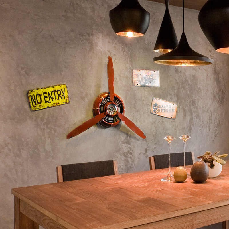 Cánh quạt máy bay decor trang trí treo tường phong cách cổ điển 70cm